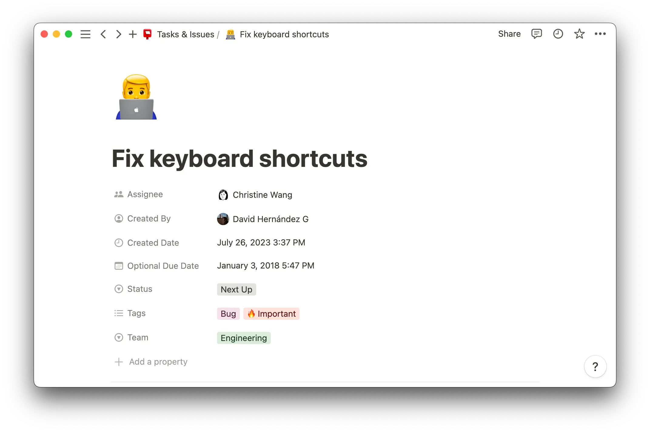 issue tracker assignee