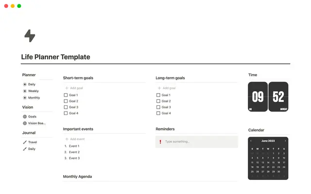 Life Planner • Time Blocking, Journal, Goals